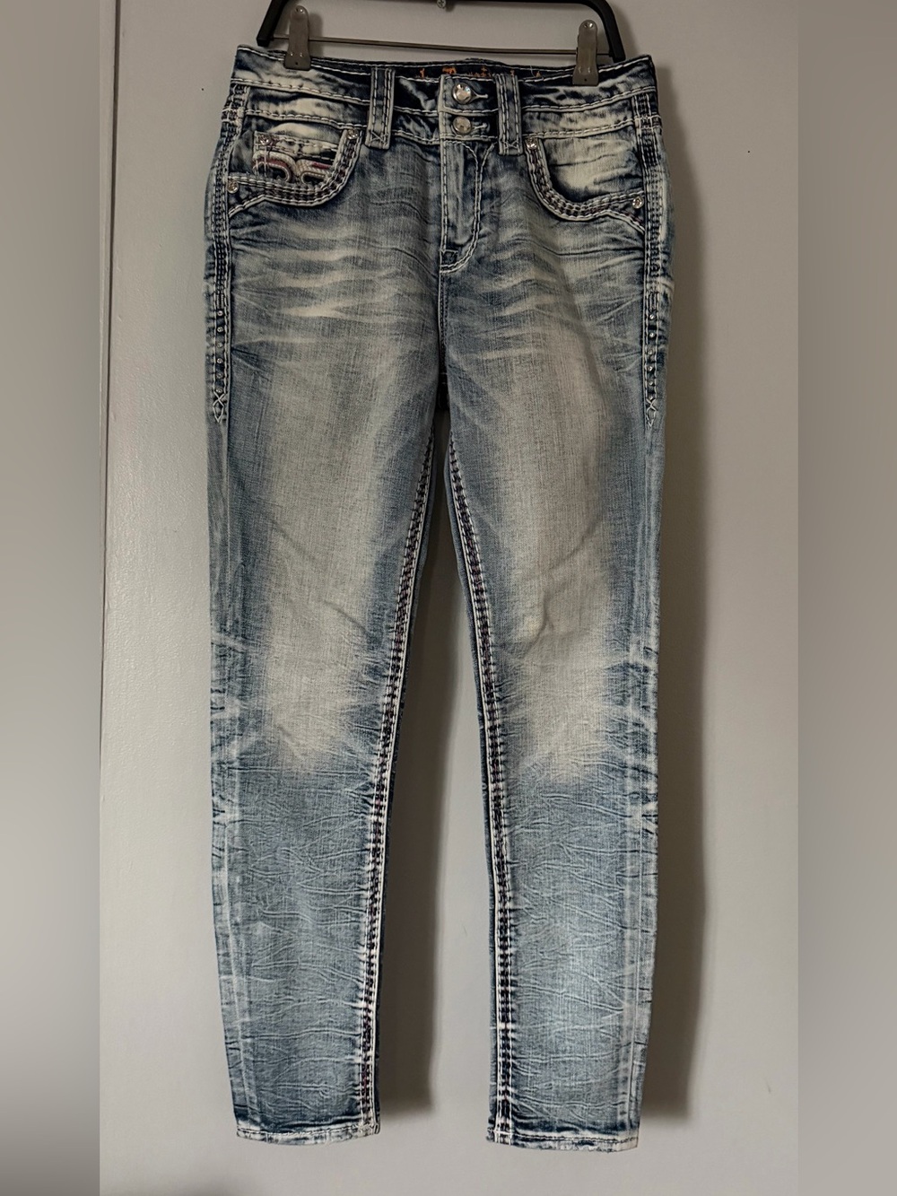 Rock Revival Light Blue Faded Skinny Jeans